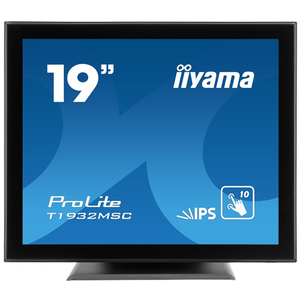 iiyama touch monitor, 19", 1280x1024, 5:4, 215cd, 14ms, 1000:1,VGA/HDMI/DP, T1932MSC, fekete