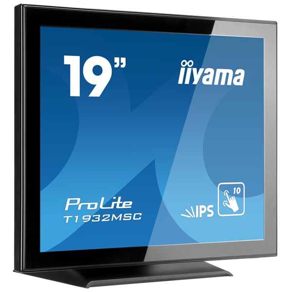 iiyama touch monitor, 19", 1280x1024, 5:4, 215cd, 14ms, 1000:1,VGA/HDMI/DP, T1932MSC, fekete