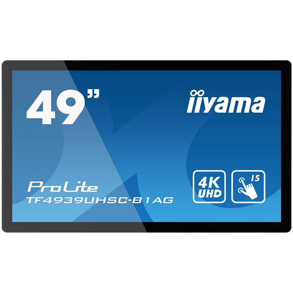 iiyama 24/7 interaktív kijelző, 48", 3840x2160, 16:9, 420cd, 8ms, 1100:1, DVI/VGA/HDMI/DP/Ether, Open frame, TF4939UHSC