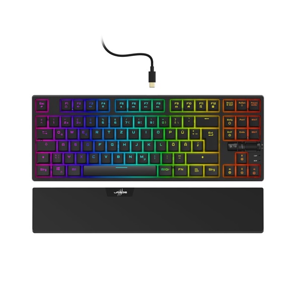uRAGE by HAMA 186076, GAMING "URAGE M3CHANICAL EXODUS 860TKL" BILLENTYŰZET, RGB LED, RED SWITCH
